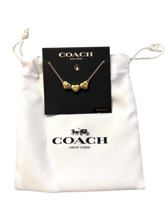 Coach Jewelry - NWT Coach Heart Cluster Pendant Necklace Gold Multi Crystal CDS73